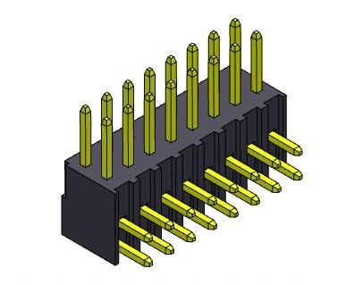 συνδετήρας 2*2PIN επιγραφών καρφιτσών ΤΎΠΩΝ υπόλοιπου κόσμου R/A 2.54mm ενιαίος σε 2*40PIN H=7.40MM