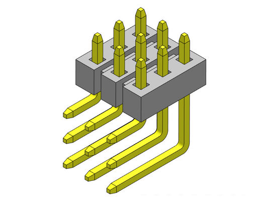 Συνδετήρας 2.00mm τριπλός ΤΥΠΟΣ 3*2PIN επιγραφών καρφιτσών σωστής γωνίας υπόλοιπου κόσμου σε 3*40PIN H=2.00MM