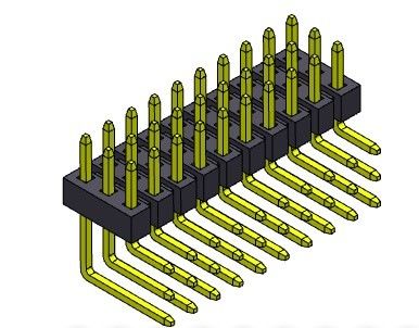 Συνδετήρας 2.00mm τριπλός ΤΥΠΟΣ 3*2PIN επιγραφών καρφιτσών σωστής γωνίας υπόλοιπου κόσμου σε 3*40PIN H=2.00MM