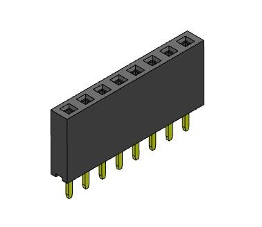 2.54mm ενιαίοι υπόλοιπου κόσμου συνδετήρες 1*2PIN επιγραφών εμβύθισης θηλυκοί σε 1*40PIN H=8.50mm