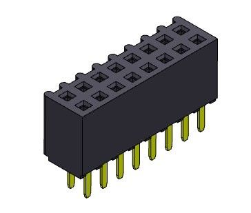 Θηλυκός συνδετήρας 2.54mm επιγραφών διπλός ΤΥΠΟΣ εμβύθισης υπόλοιπου κόσμου - 2 *2PIN σε 2*40PIN H=8.50mm