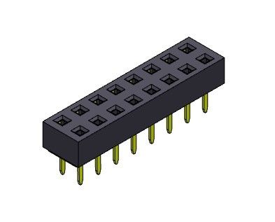 Θηλυκός συνδετήρας 2.54mm επιγραφών διπλός ΤΥΠΟΣ εμβύθισης υπόλοιπου κόσμου - 2 *2PIN σε 2*40PIN H=3.50mm
