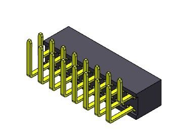 συνδετήρας 2*2PIN επιγραφών PCB ΤΎΠΩΝ εμβύθισης υπόλοιπου κόσμου R/A 2.54mm διπλός σε 2*40PIN