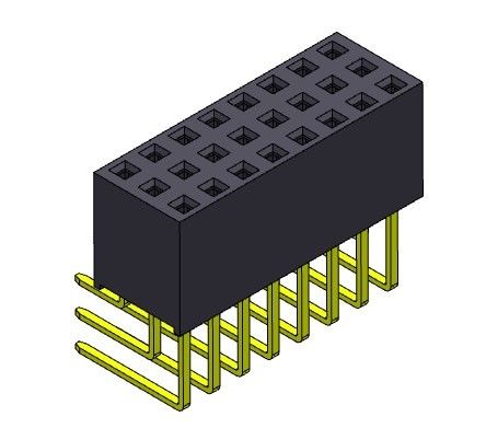 Θηλυκός συνδετήρας 2.54mm τριπλός ΤΎΠΟΣ 3*3PIN επιγραφών PCB εμβύθισης υπόλοιπου κόσμου R/A σε 3*40PIN