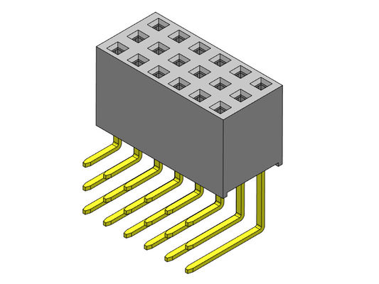 Θηλυκός συνδετήρας 2.54mm τριπλός ΤΎΠΟΣ 3*3PIN επιγραφών PCB εμβύθισης υπόλοιπου κόσμου R/A σε 3*40PIN