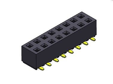 Θηλυκός συνδετήρας 2.54mm επιγραφών διπλός ΤΎΠΟΣ υπόλοιπου κόσμου SMT - 2 *2PIN σε 2*40PIN H=5.00mm