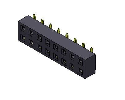 Θηλυκός συνδετήρας 2.54mm επιγραφών διπλός ΤΎΠΟΣ υπόλοιπου κόσμου SMT - 2 *2PIN σε 2*40PIN H=3.50mm