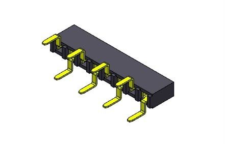 Θηλυκός συνδετήρας 2.54mm επιγραφών ενιαίος ΤΥΠΟΣ εισόδων υπόλοιπου κόσμου διπλός - 1 *2PIN σε 1*40PIN H=5.00mm
