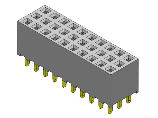 Θηλυκός συνδετήρας 2.00mm τριπλός ΤΥΠΟΣ 3*2PIN επιγραφών εμβύθισης υπόλοιπου κόσμου σε 3*40PIN H=6.35mm