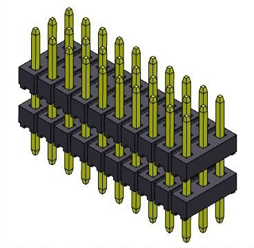 Συνδετήρας 2.00mm τριπλός ΤΥΠΟΣ 3*2PIN επιγραφών καρφιτσών ΕΜΒΥΘΙΣΗΣ σωρών υπόλοιπου κόσμου σε 3*40PIN
