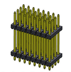 Συνδετήρας 2.00mm ευθύς ΤΥΠΟΣ 4*3PIN επιγραφών καρφιτσών σωρών υπόλοιπου κόσμου τετραγώνων σε 4*40PIN