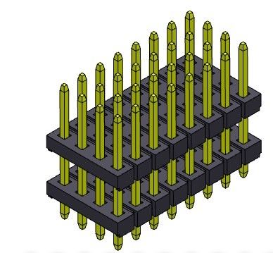 Συνδετήρας 2.00mm ευθύς ΤΥΠΟΣ 4*3PIN επιγραφών καρφιτσών σωρών υπόλοιπου κόσμου τετραγώνων σε 4*40PIN