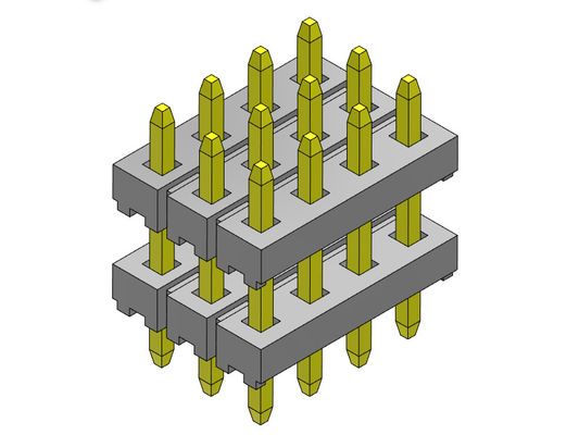 Συνδετήρας 2.00mm ευθύς ΤΥΠΟΣ 4*3PIN επιγραφών καρφιτσών σωρών υπόλοιπου κόσμου τετραγώνων σε 4*40PIN
