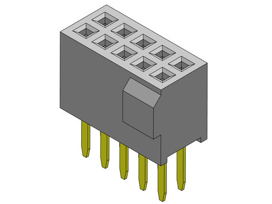 Θηλυκός συνδετήρας 1.27mm επιγραφών διπλός ευθύς τύπος υπόλοιπου κόσμου με την πρόσκρουση 2*3PIN σε 2*50PIN H=4.40mm
