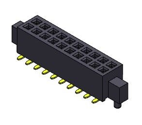 Θηλυκός συνδετήρας 1.27mm επιγραφών διπλός υπόλοιπος κόσμος με τον τύπο γόμφων SMT - 2 *3PIN σε 2*50PIN H=3.40mm