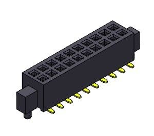 Θηλυκός συνδετήρας 1.27mm επιγραφών διπλός υπόλοιπος κόσμος με τον τύπο γόμφων SMT - 2 *3PIN σε 2*50PIN H=3.40mm