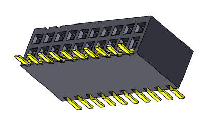 Θηλυκός συνδετήρας 1.27mm επιγραφών διπλός τύπος εισόδων SMT Sild υπόλοιπου κόσμου - 2 *2PIN σε 2*40PIN H=3.45mm