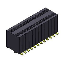 Θηλυκός συνδετήρας 1.27mm επιγραφών διπλός υπόλοιπος κόσμος με τον τύπο γόμφων SMT - 2 *3PIN σε 2*50PIN H=5.75mm