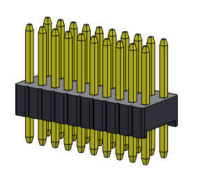 1.27mm Σύνδεσμος επικεφαλής καρφίτσης Serise Διπλής σειράς ευθείας τύπου 1.27*2.54mm 2*2PIN έως 2*50PIN SQ0.46mm