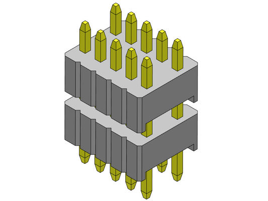 Συνδετήρας 1.27mm ευθύς τύπος 1.27*2.54mm 2*2PIN επιγραφών καρφιτσών σωρών υπόλοιπου κόσμου Serise διπλός σε 1*40PIN SQ0.46mm