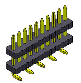 Θηλυκός συνδετήρας 1*2PIN επιγραφών καρφιτσών SMT σε 1*40PIN SQ0.40mm
