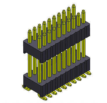 1.27*2.54mm διπλός ευθύς SMT επιγραφών υπόλοιπου κόσμου θηλυκός τύπος σωρών - 2 *3PIN σε 2*40PIN SQ0.46mm
