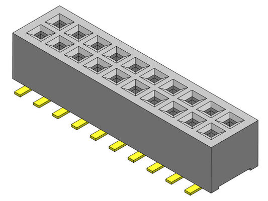 1.00mm διπλός υπόλοιπου κόσμου συνδετήρας 2*3PIN επιγραφών καρφιτσών θηλυκός σε 2*40PIN