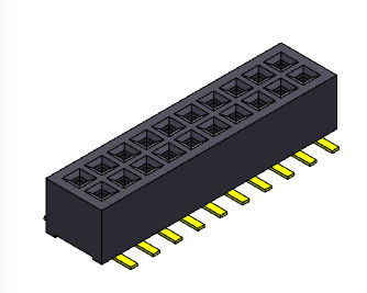 1.00mm διπλός υπόλοιπου κόσμου συνδετήρας 2*3PIN επιγραφών καρφιτσών θηλυκός σε 2*40PIN