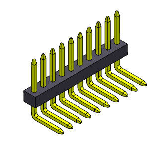 1.00mm ηλεκτρικοί συνδετήρες 1*2PIN καρφιτσών συνδετήρων R/A επιγραφών καρφιτσών θηλυκοί σε 1*40PIN