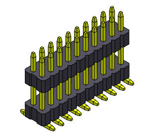 1.00mm διπλός σωρός ευθύ SMT 2*2PIN συνδετήρων καρφιτσών υπόλοιπου κόσμου θηλυκός σε 2*40PIN
