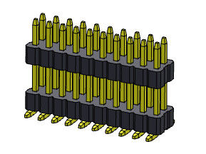 1.00mm διπλός σωρός ευθύ SMT 2*2PIN συνδετήρων καρφιτσών υπόλοιπου κόσμου θηλυκός σε 2*40PIN
