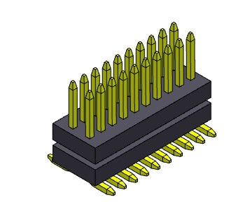 2*3PIN στους συνδετήρες 0.80mm διπλός σωρός ευθύ SMT επιγραφών καρφιτσών 2*50PIN υπόλοιπου κόσμου