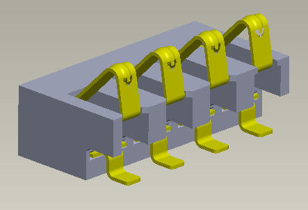 Τύπος 2.54mm μπαταρία 4 δοκιμή 3000 κύκλοι λ. SMT ζωής συνδετήρων καρφιτσών